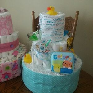 Boy & girl diaper cakes